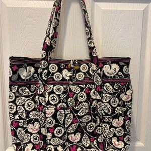 Vera Bradley Disney Black and White Tote Bag with Swirling Patterns